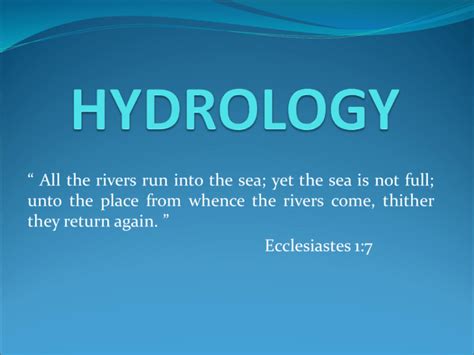 HYDROLOGY