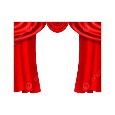 Realistic Curtains PNG Picture, Red Realistic Curtain Clip Art, Realistic, Red, Fold PNG Image ...