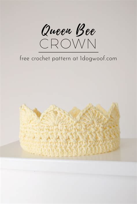 Queen Bee Adult Crochet Crown - One Dog Woof