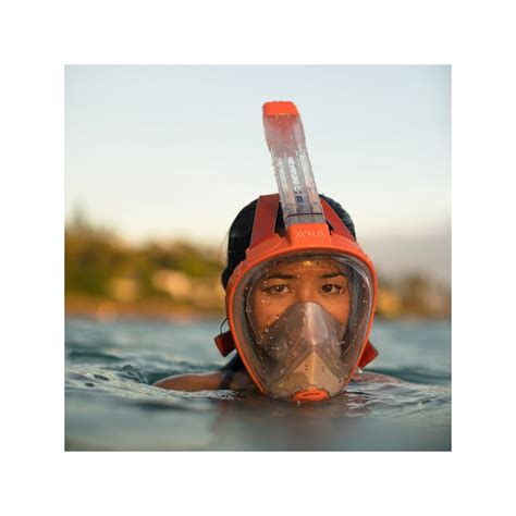 Ocean Reef Aria Orange Full Face Snorkel Mask - DiveThings