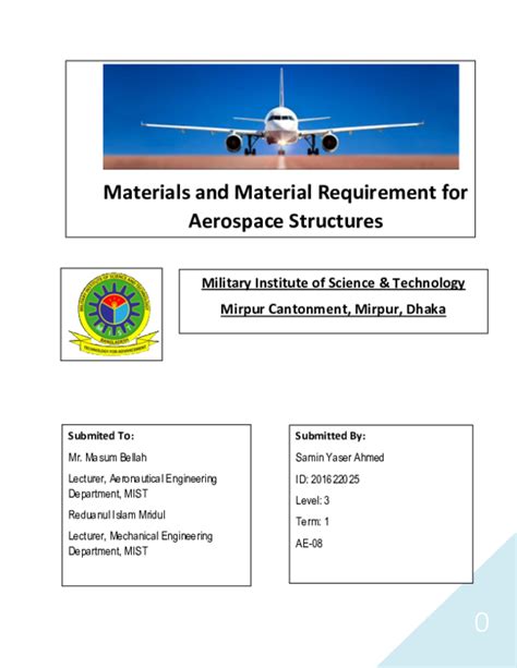 (DOC) Materials for Aerospace Structures.docx | Samin Ahmed - Academia.edu