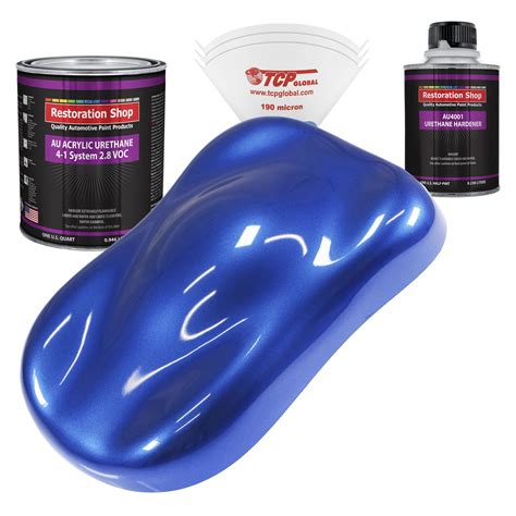 Restoration Shop Daytona Blue Pearl Acrylic Urethane Auto Paint Complete Quart Paint Kit, Single ...