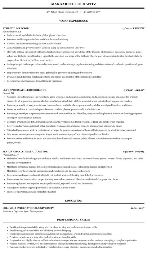 Athletic Director Resume - tawaheltub