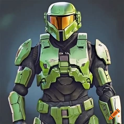 Master chief with a mandalorian influence on Craiyon