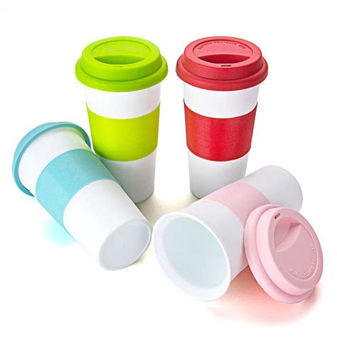 Plastic Coffee Mugs Travel Coffee Mugs With Lid Protable Cup and Mugs Water Bottle for Outdoor ...