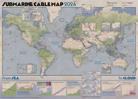 TeleGeography - 2024 Submarine Cable Map (free shipping)