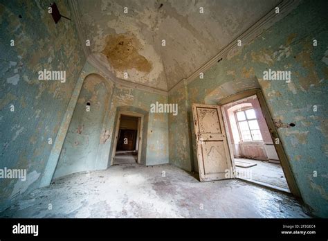 interior of an old abandoned castle Stock Photo - Alamy