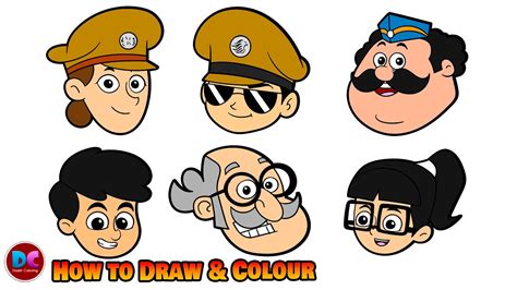 How to Draw Little Singham Characters Face Mask - YouTube