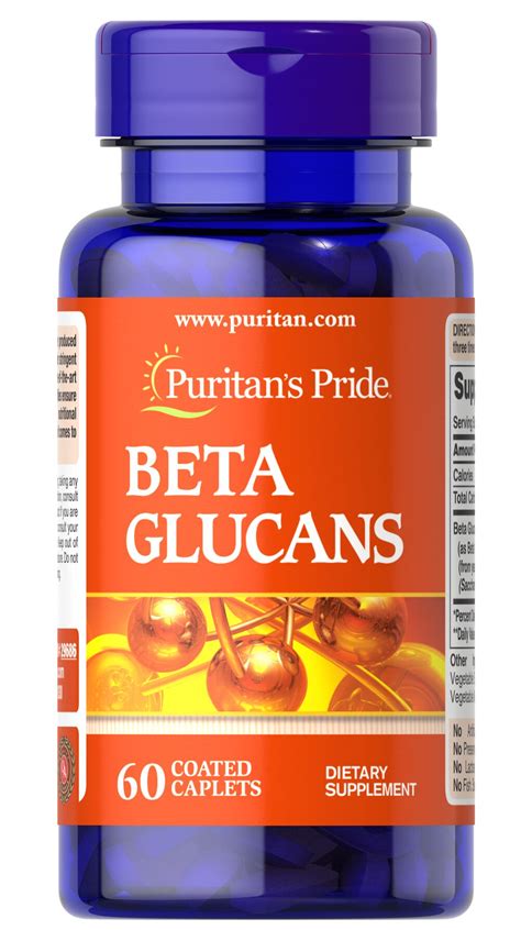 Beta Glucans 200 mg 60 Caplets | Antioxidants Supplements| Puritan's Pride