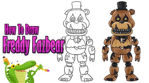 how to draw freddy fazbear nightmare - YouTube