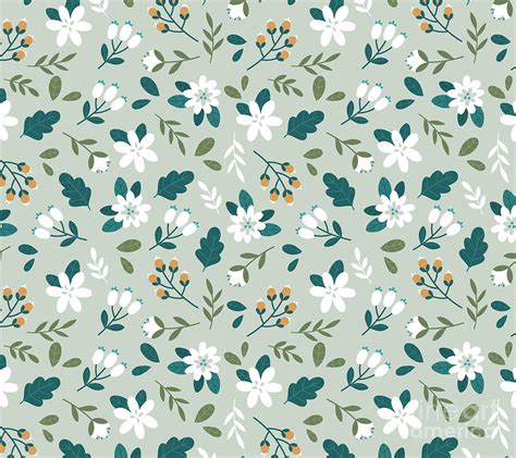 White Flower Jasmine Wall Pattern Digital Art by Noirty Designs - Fine ...