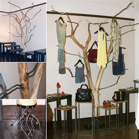 Custom Made Salavged Tree Clothing Rack by Where Wood Meets Steel | CustomMade.com