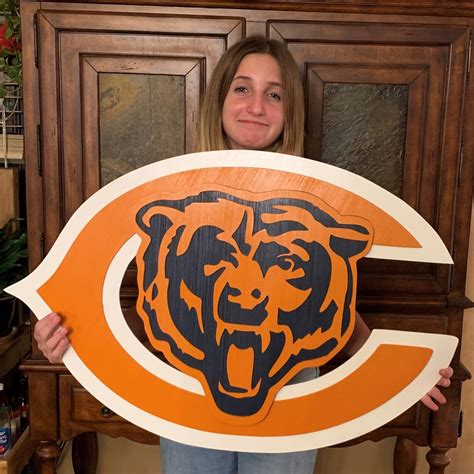 Chicago Bears Logo Wood Wall Art - Etsy