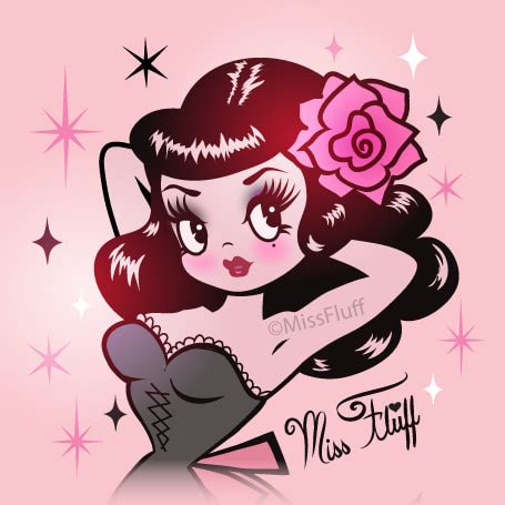 The first Fluffette - Pinup Dolly Mascot for Fluff! - The Art of Claudette Barjoud, a.k.a Miss Fluff