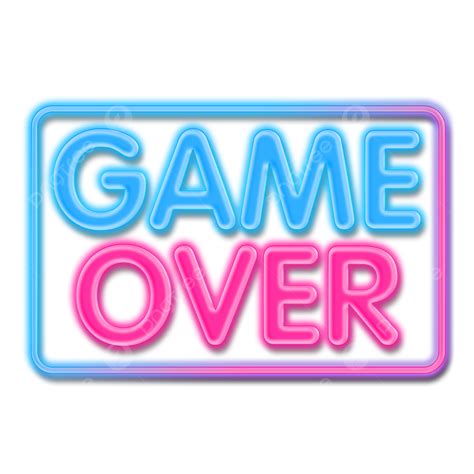 Game Over Neon Hd Transparent, Game Over Neon Light Frame Cyber, Game, Play, Sign PNG Image For ...