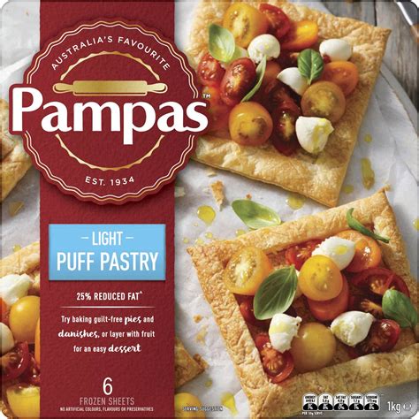 Pampas Puff Pastry Reduced Fat 1kg | Woolworths