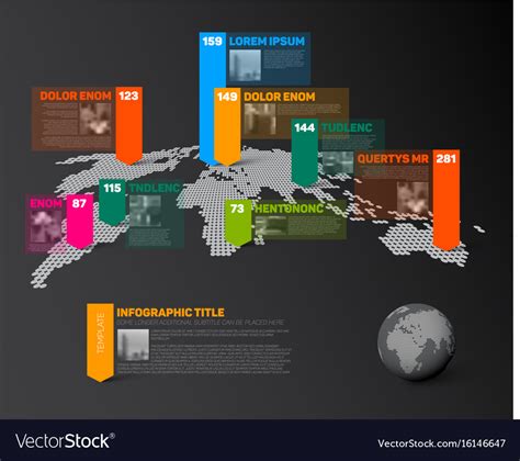 World map infographic template with photos Vector Image