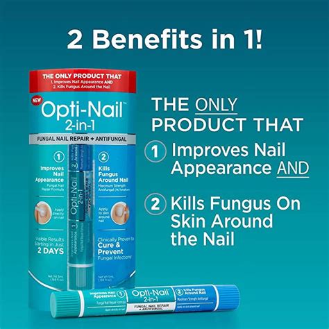 Opti-Nail 2-in-1 Fungal Nail Repair Plus Antifungal, Improves Nail Appearance and Kills Fungus ...