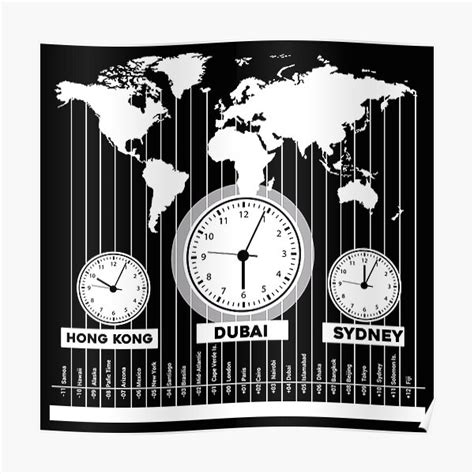 "Time Zone Map Dubai" Poster for Sale by BREEZYLIGHT | Redbubble