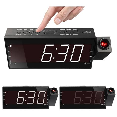 Top Deals AM/FM Digital Dimmable Projection Alarm Clock Radio with 1 ...