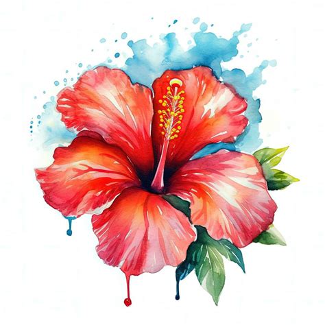 Watercolor Hibiscus Stock Photos, Images and Backgrounds for Free Download