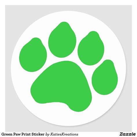 Green Paw Print Sticker | Zazzle.com | Paw print stickers, Tiger paw print, Print stickers