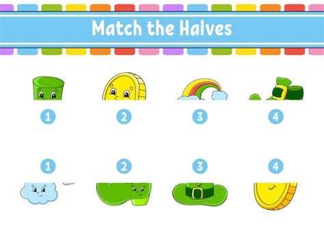 Match the halves. Education developing worksheet. Matching game for kids. Color activity page ...