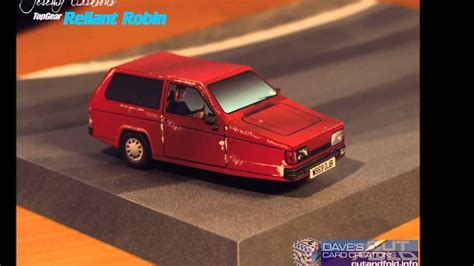 Top Gear Jeremy Clarkson Reliant Robin KoolWheelz paper model papercraft build Dave's Card ...