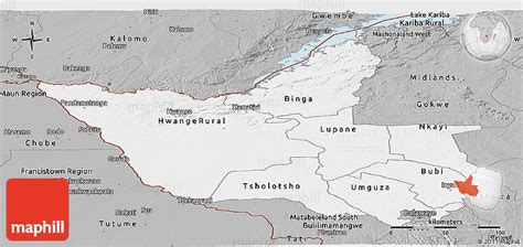 Gray Panoramic Map of Matabeleland North