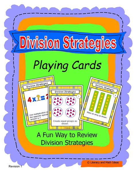 {FREE} Division Strategies Playing Cards – Literacy and Math Ideas