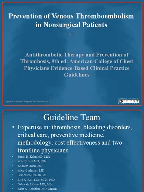 Prevention of Venous Thromboembolism in Nonsurgical Patients | PDF | Medicine | Clinical Medicine