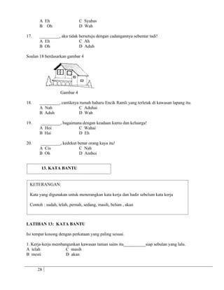 Latihan Kata Bantu Tahun 3 - Tahun 3 Nota Latihan Sistem Bahasa Bahasa Melayu - M'Hamed Camp