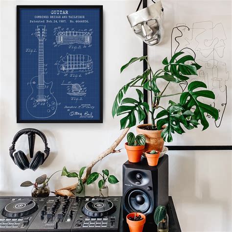 Gibson Les Paul Guitar Blueprint Poster – thelucidlab