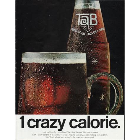 1966 Tab Cola Vintage Ad "1 crazy calorie"