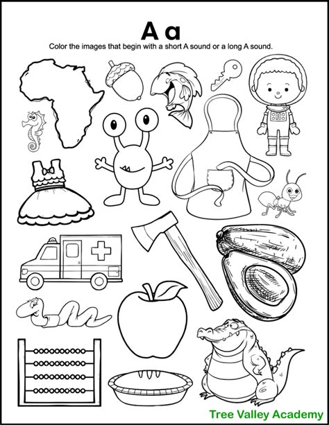 Letter A Sound Worksheets - Tree Valley Academy