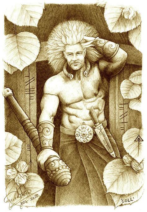 Ogma god of the Ogham Drawing by Yuri Leitch - Pixels