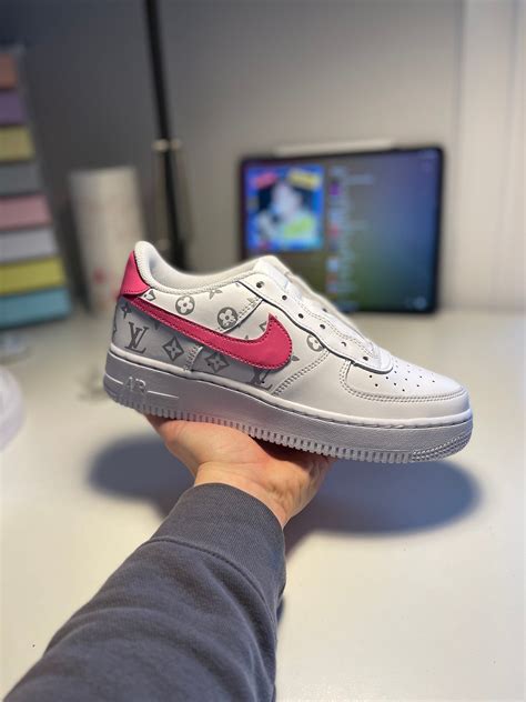 Custom Nike Air Force 1 Pink Reflective | Etsy