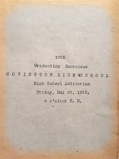 Tammany Family: Covington High 1925 Graduation Booklet