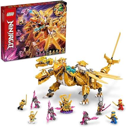 LEGO 71774 NINJAGO Lloyd’s Golden Ultra Dragon Toy for Kids, Large 4 ...