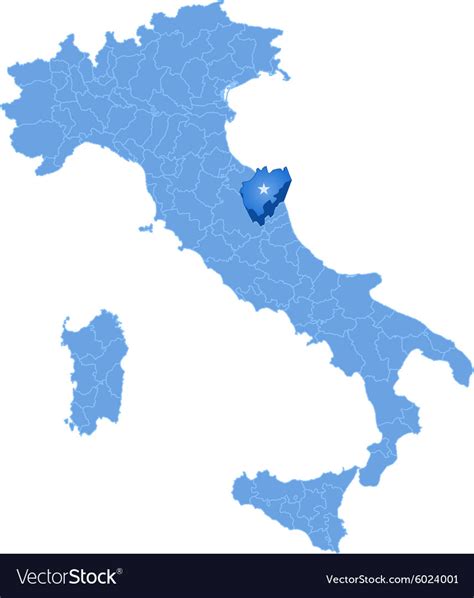 Map of italy macerata Royalty Free Vector Image