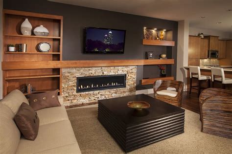 Modern Living Room With Amish Fireplace Heaters