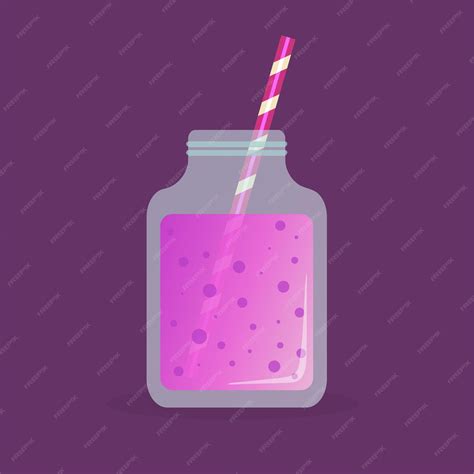 Premium Vector | Juice with straw