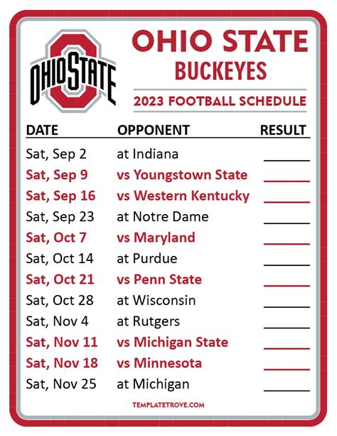 Ohio State University Football: Full Schedule for the 2024 Season ...