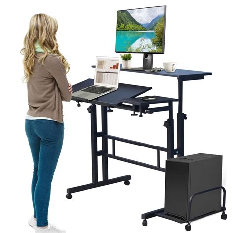 Buy Rolling Computer Table Mobile Standing Desk Sit-stand Laptop ...