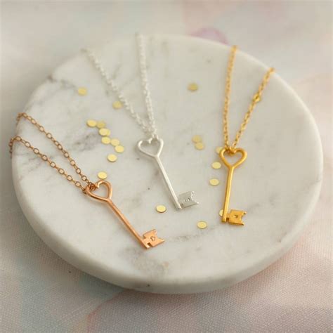 personalised heart key necklace by posh totty designs | notonthehighstreet.com