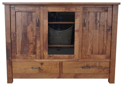 Rustic Cherry Wood Entertainment Center - Rustic - Entertainment Centers And Tv Stands - by ...