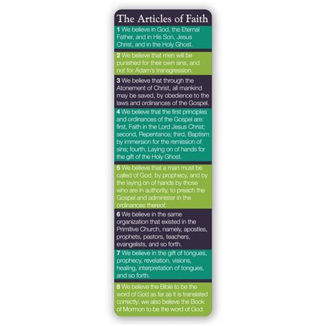 Articles of Faith Bookmark in LDS Bookmarks on LDSBookstore.com