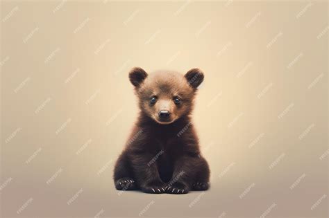 Premium AI Image | A brown bear cub with a brown background