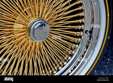 Gold plated wheel spokes Stock Photo - Alamy