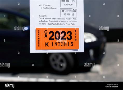 DMV California registration tag 2023 sticker, attached to renewal ...